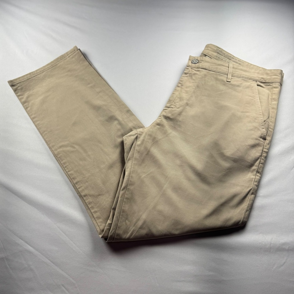 AG Adriano Goldschmied Supply Khaki Straight Leg Essential Stretch Twill Pant 36